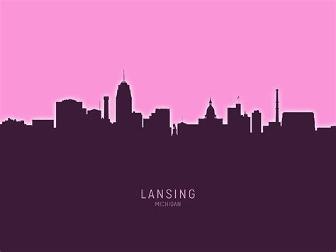 Lansing Michigan Skyline Digital Art by Michael Tompsett