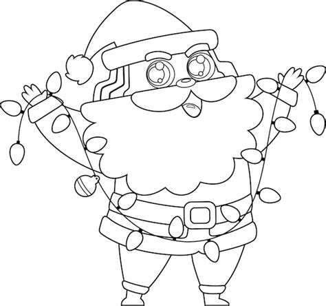 Premium Vector Outlined Happy Santa Claus Cartoon Character With