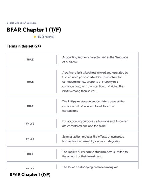 BFAR Chapter 1 T F Flashcards Quizlet BFAR Chapter 1 T F 5 2