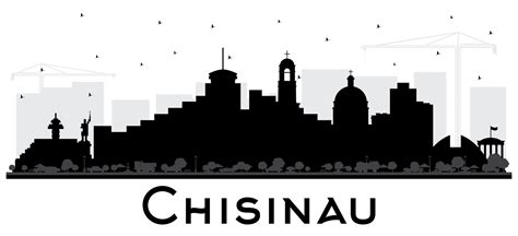 Chisinau Moldova City Skyline Silhouette With Black Buildings Isolated