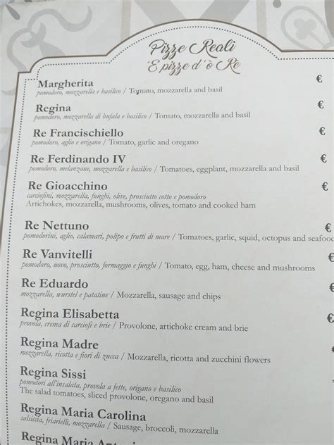 Menu Da Trattoria Vanvitelli Pizzeria Napoli Piazza Vanvitelli