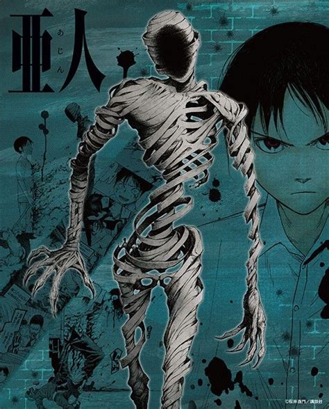 An Anime Character With Long Hair And A Skeleton Body Standing In