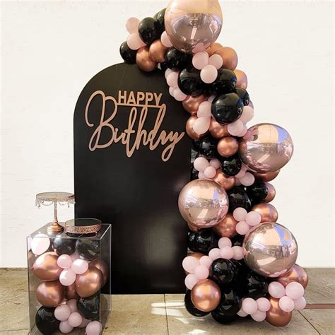 Buy Pcs Rose Gold Balloon Garland Arch Kit Black Pink And Rose Gold