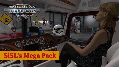 Скачать American Truck Simulator Аксессуары в кабину Sisls Mega Pack