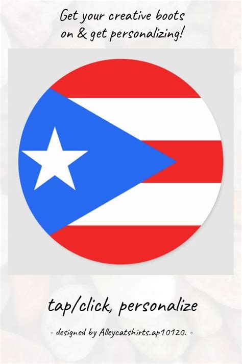 Puerto Rico Flag Classic Round Sticker | Zazzle | Round stickers ...