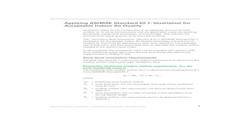 Pdf Applying Ashrae Standard 621 Ventilation For Acceptable