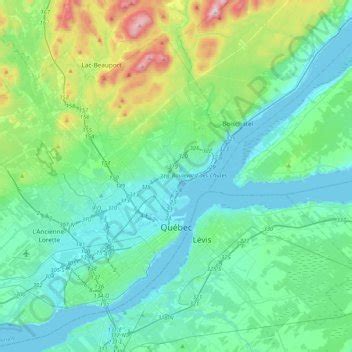 Quebec topographic map, elevation, terrain