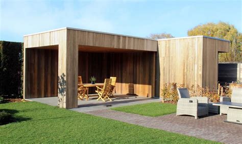 Houten Bijgebouw In Padoek Hout Woodproject Houten Tuinhuizen