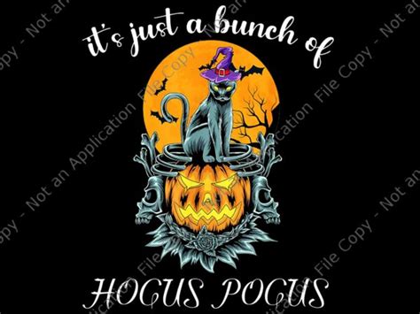 Black Cat Moon Png, Funny Halloween Bunch Of Hocus Pocus Png, Black Cat ...