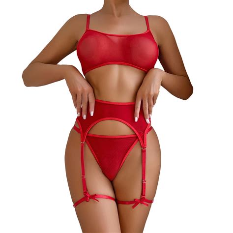 Yuhaotin Lingerie Bodysuit Set Tummy Control Plus Size Underwire