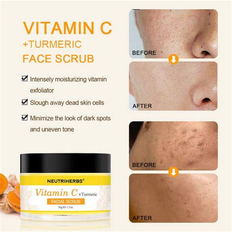 Vitamin C Turmeric Exfoliating Glow Facial Scrub For Skin Lightening