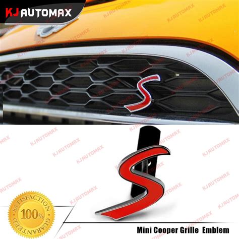 S Logo Car Front Grille Emblem Badge For Mini Cooper S Exterior