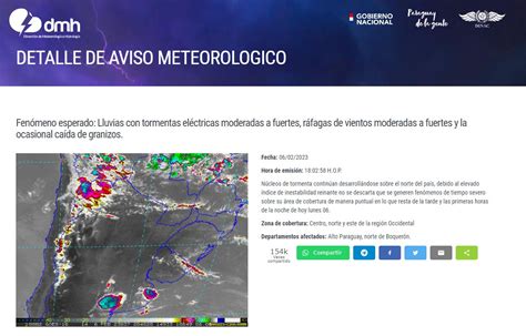 DMH Paraguay on Twitter Aviso Meteorológico N 168 2023 Emitido