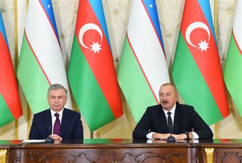 Azerbaijani And Uzbek Presidents Make Press Statements [photos Video]