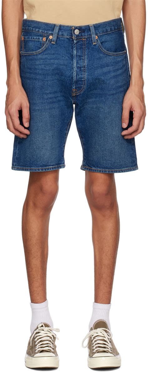 Blue 501 Hemmed Shorts By Levi S On Sale