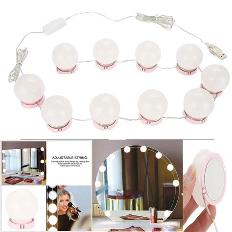 Makeup Mirror Vanity Led Light Bulbs Kit Usb Charging Port Cosmetic