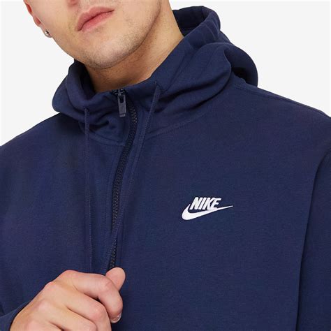 Sweat Capuche Nike Sportswear Club Bleu Marine Blanc Hauts