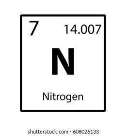 Nitrogen Periodic Table Element Icon On เวกเตอรสตอก ปลอดคา