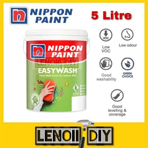 L Nippon Paint Easywash Easy Wash Vinilex Water Based Matt Interior