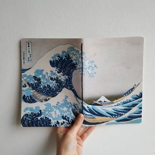 CADERNO SKETCHBOOK A Grande Onda De Kanagawa A5 Obras De Arte ART