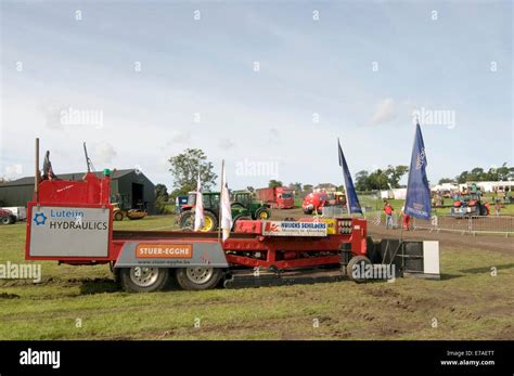 Tractor Pulling Sled Sleds Puller Weight Mass Heavy Weight Stock Photo