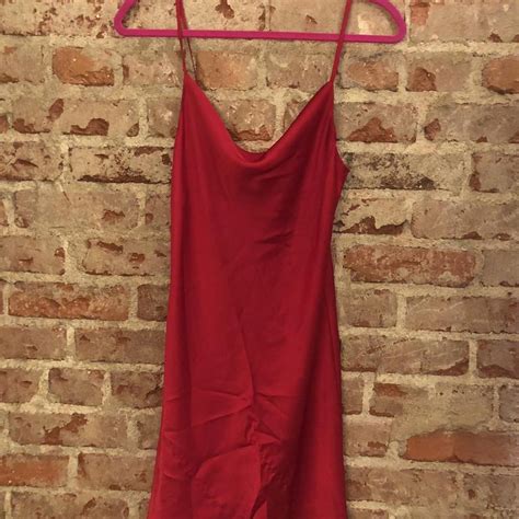 Red Velvet Darling This Satin Number With A Cowl Depop