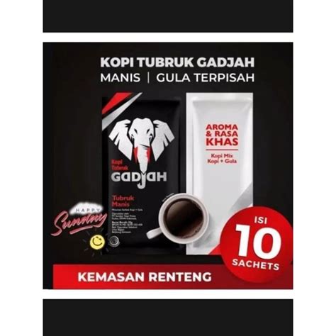 Jual Kopi Gadjah Tubruk Manis Sachet Shopee Indonesia