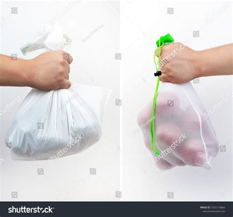 Plastic Disposable Bag Eco Natural Reusable Stock Photo