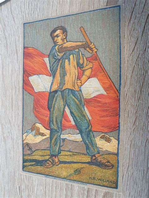 Bumdesfeierpostkarte 1912 Nr 3 Fahnenschwinger Kaufen Auf Ricardo