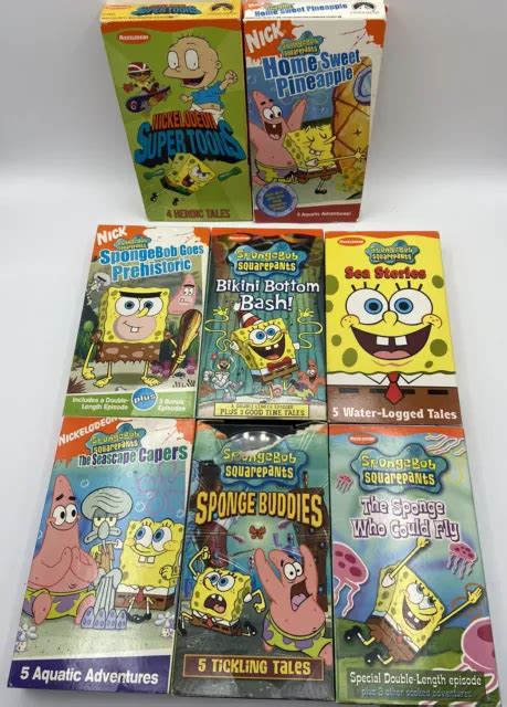 SPONGEBOB SQUAREPANTS VHS lot of 6 Vhs Tapes Sponge Buddies Sea Stories Sillies EUR 38,93 ...