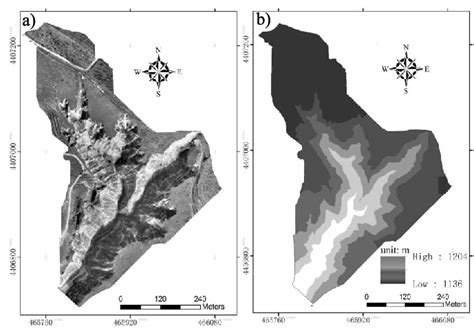 Digital Orthophoto Map A And Digital Elevation Model B Of The Study