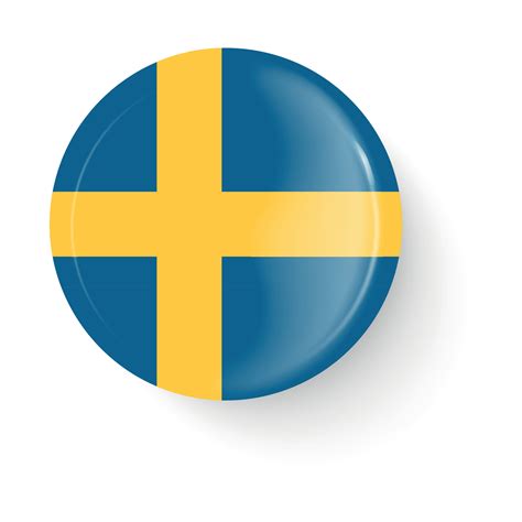 Round Flag Of Sweden Pin Button Pin Brooch Icon Sticker Web Button