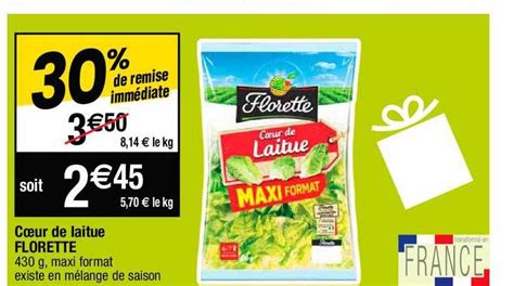 Offre C Ur De Laitue Florette Chez Cora