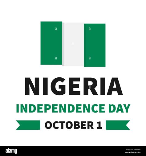 Nigeria Independence Day Typography Poster Nigerian Holiday Celebrated