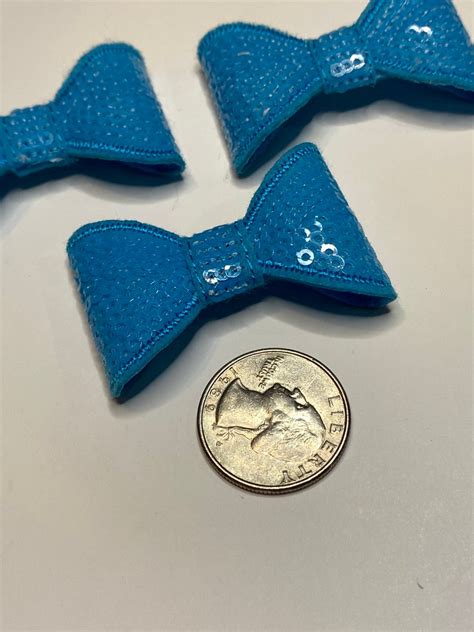 Neon Blue 2 Sequin Bow Tie DIY Bows For Baby Headband And Etsy