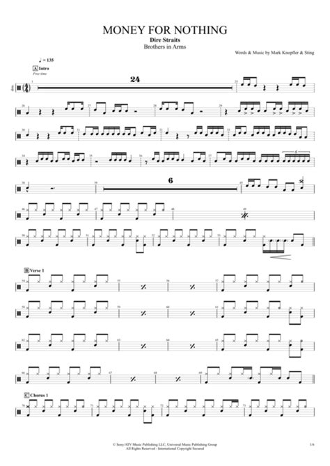 Money for Nothing Tab by Dire Straits (Guitar Pro) - Full Score | mySongBook