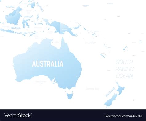 Australia and oceania detailed political map Vector Image