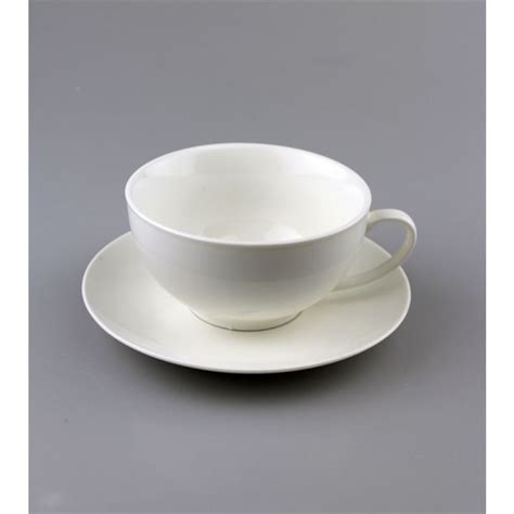 PORCELAIN GLOSS WHITE TEA CUP AND SAUCER