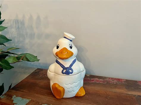 Sailor Duck Cookie Jar Walking Sailor Duck Vintage Cookie Jar Etsy