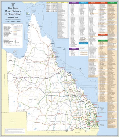 Large detailed road map of Queensland