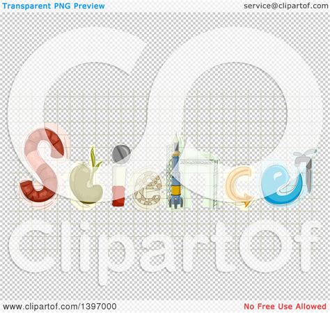 Clipart of the Word Science Made of Elements on Graph Paper - Royalty ...