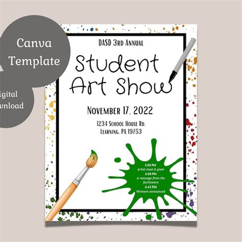 Kids Art Show Template - Etsy