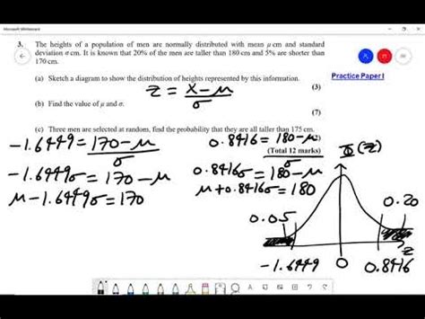 A Level Maths Normal Distribution Calculating Mu And Sigma YouTube