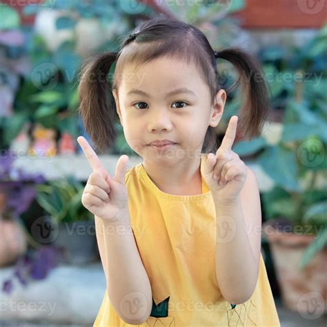 Positive Charming 4 Years Old Cute Baby Asian Girl Little Preschooler