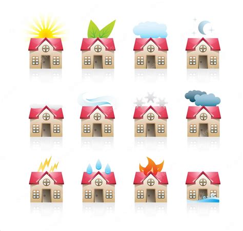 Premium Vector Houses Icon Set Vector Illustration For Different