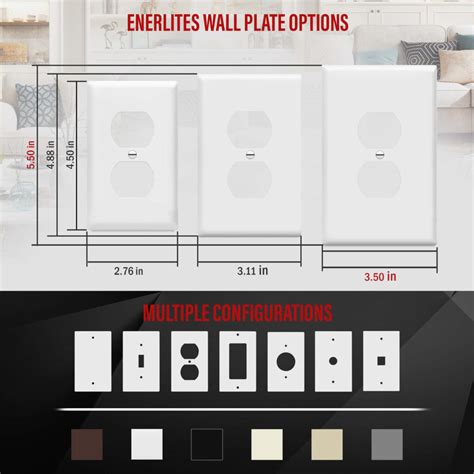 Enerlites Duplex Receptacle Outlet Wall Plate Oversized 1 Gang Wiring Devices Lighting