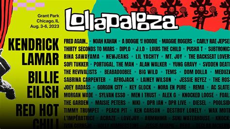 Lollapalooza 2023 lineup: Billie Eilish, Lana Del Rey, more