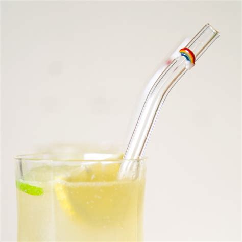 Paw Print Accent Glass Straw With Cleaning Brush Drinking Straws Glass