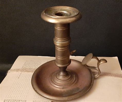 Vintage Brass Candlestick Holder With Handle Old Brass Candle Etsy