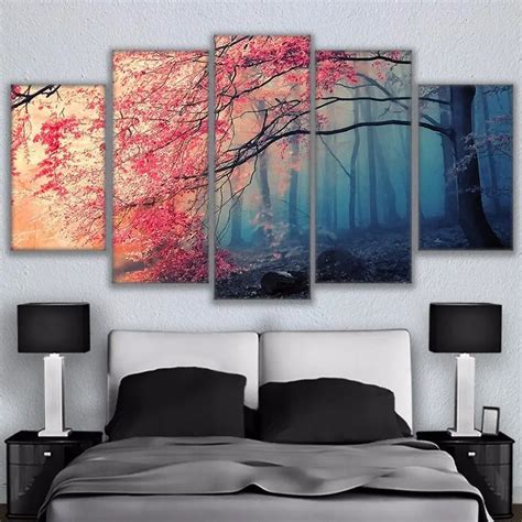 Artistic Originality Cherry Blossom Forest Trees Print Poster Canvas In